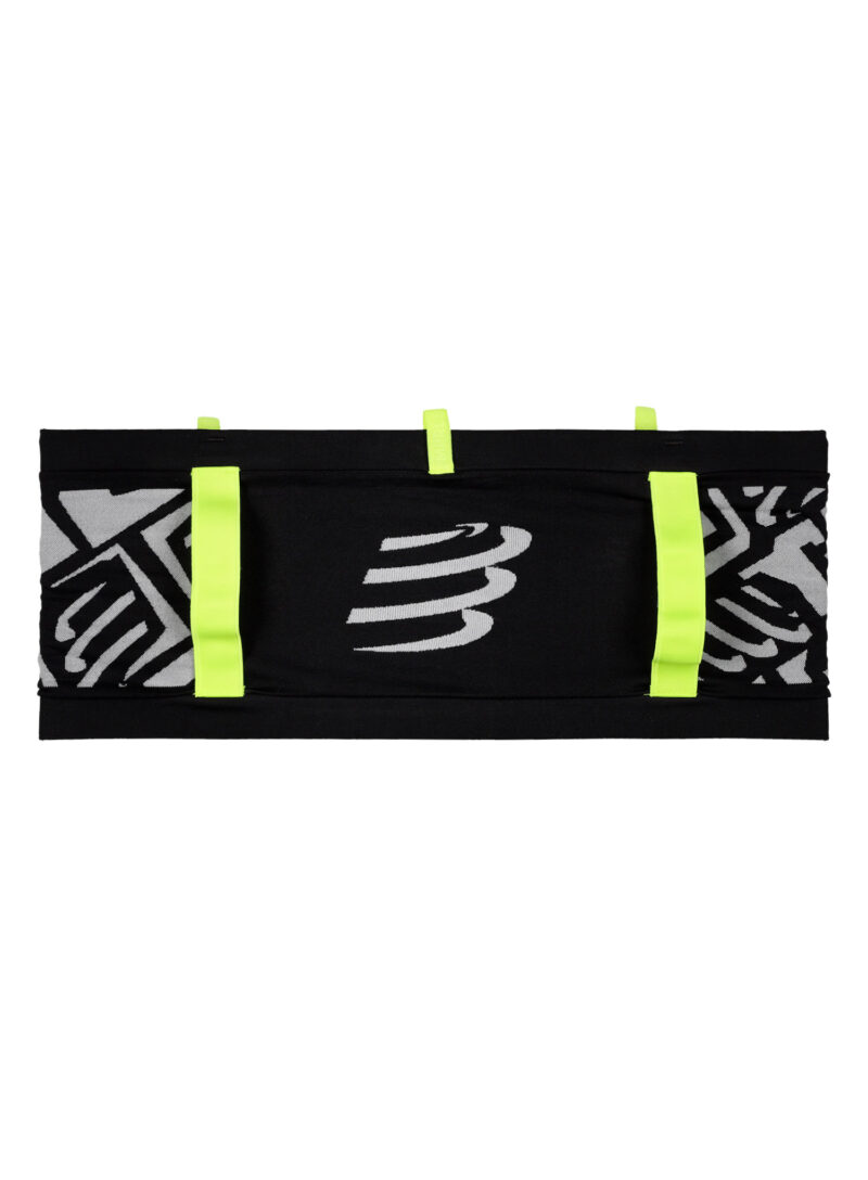 Centura alergare Compressport Free Belt Pro - black/white print preţ