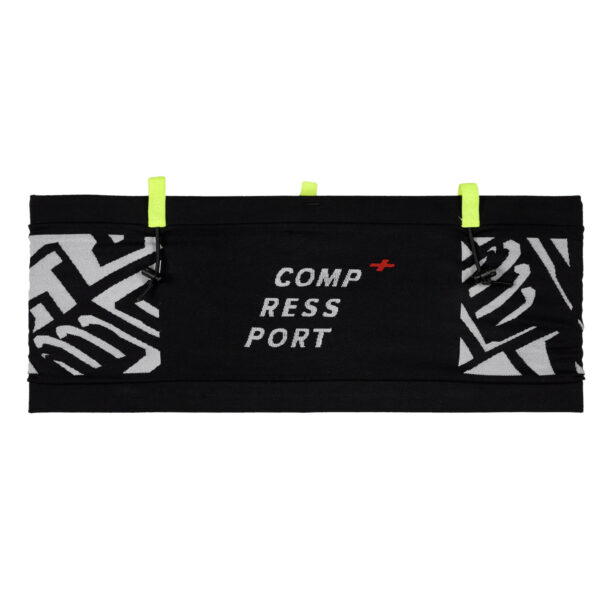 Centura alergare Compressport Free Belt Pro - black/white print