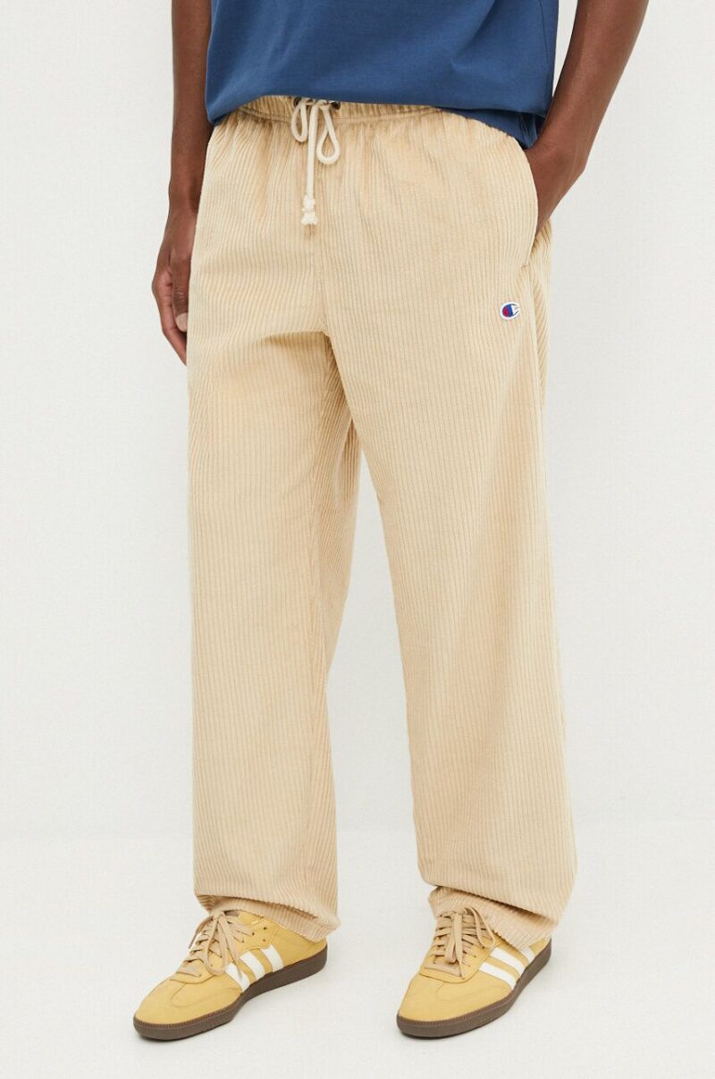 Champion pantaloni de catifea cord culoarea bej