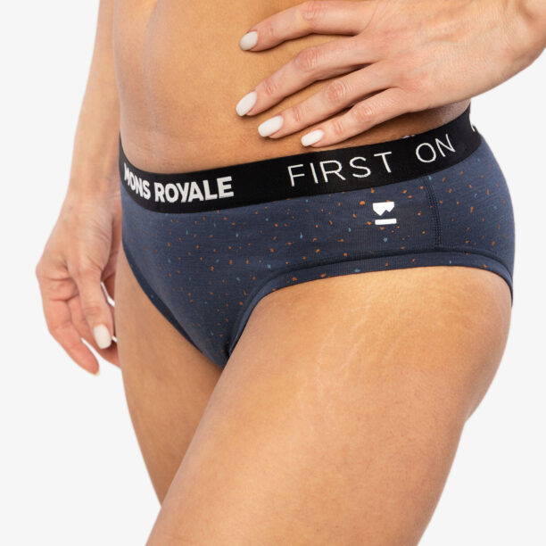 Original Chiloti termici femei Mons Royale FOLO Brief - midnight terrazzo