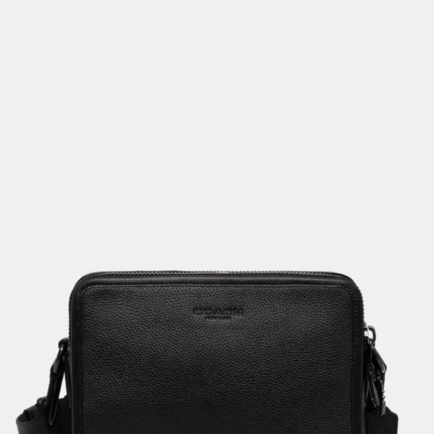 Coach borseta de piele culoarea negru