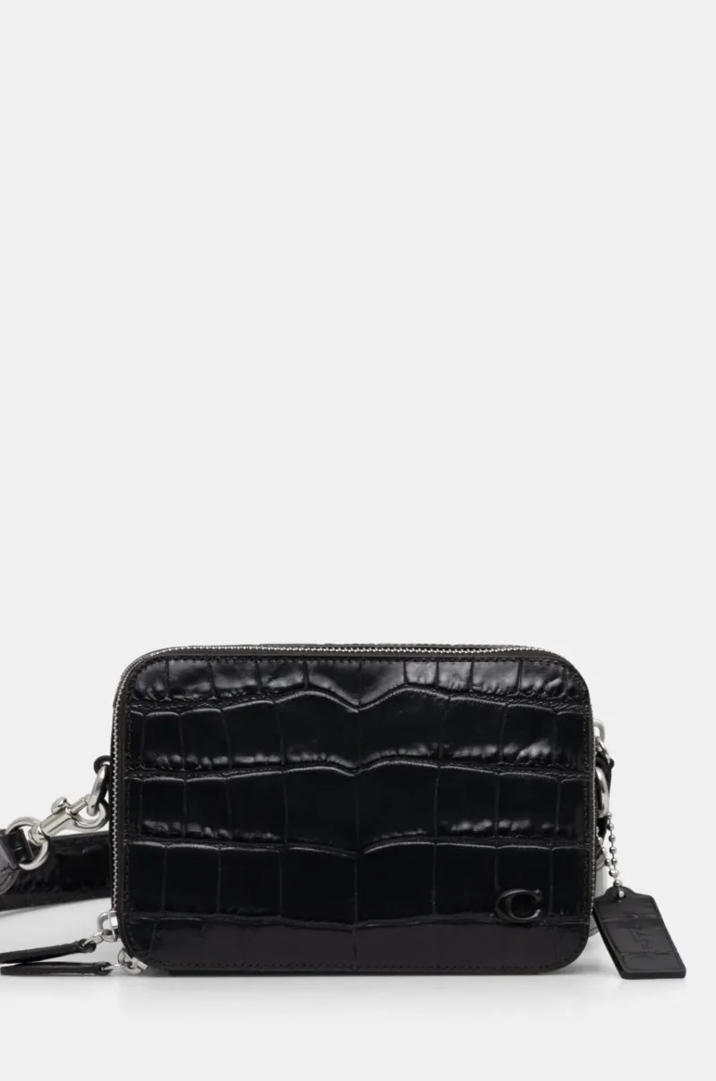 Coach borseta de piele culoarea negru