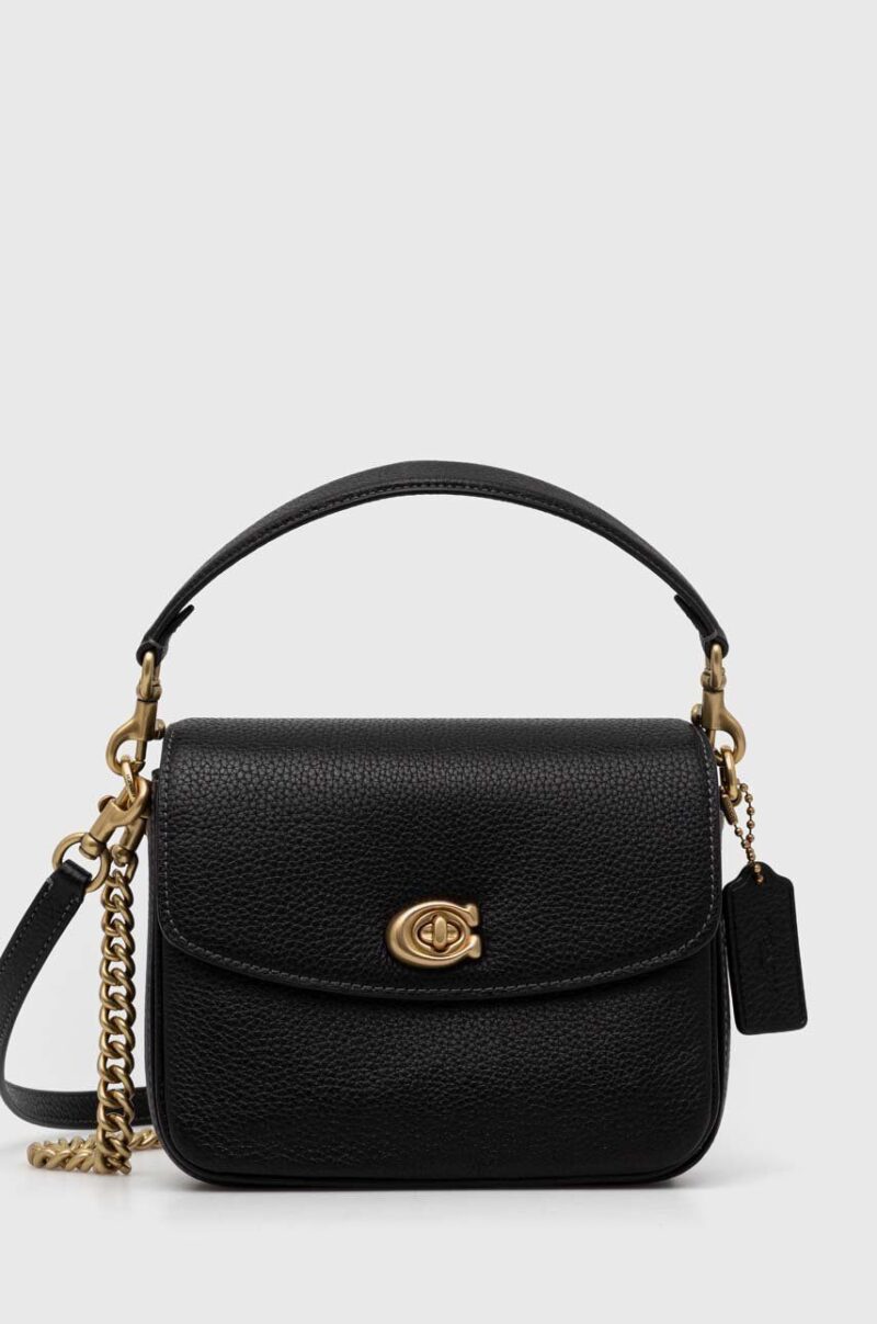 Coach poseta de piele Cassie 19 culoarea negru