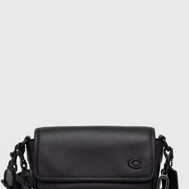 Coach poseta de piele culoarea negru