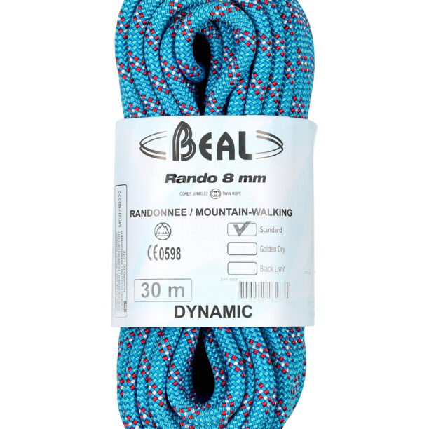 Coarda dinamica Beal Rando 8 mm 30 m - blue