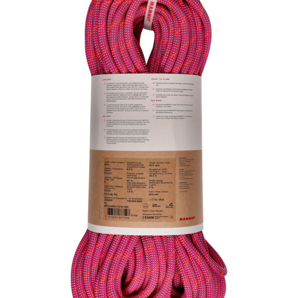 Cumpăra Coarda dinamica Mammut 9.5 Crag Dry Rope 60 m - pink/zen