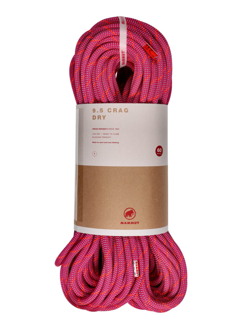 Coarda dinamica Mammut 9.5 Crag Dry Rope 60 m - pink/zen