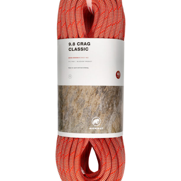 Coarda dinamica Mammut 9.8 Crag Classic Rope 60 m - orange/white