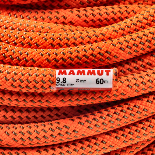 Coarda dinamica Mammut 9.8 Crag Dry Rope 60 m - safety orange/boa preţ