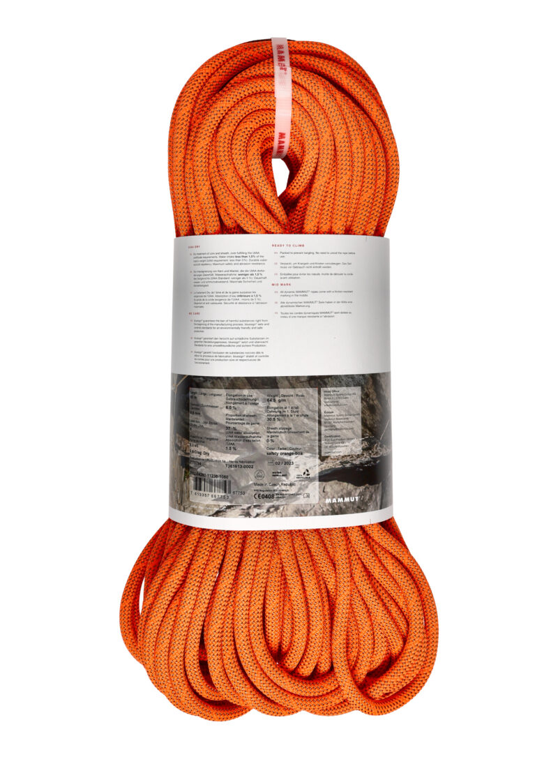 Cumpăra Coarda dinamica Mammut 9.8 Crag Dry Rope 60 m - safety orange/boa