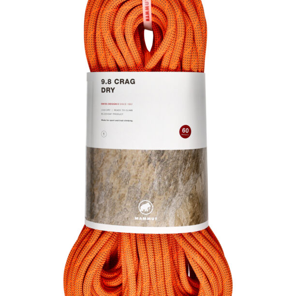 Coarda dinamica Mammut 9.8 Crag Dry Rope 60 m - safety orange/boa