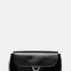 Coccinelle poseta de piele COCCINELLEDEW SHINY CALF culoarea negru