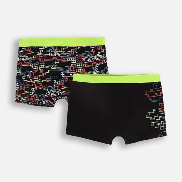 Coccodrillo boxer pentru copii din bumbac 2-pack culoarea negru