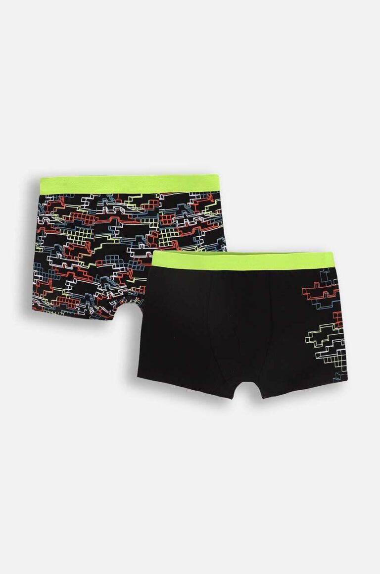 Coccodrillo boxer pentru copii din bumbac 2-pack culoarea negru