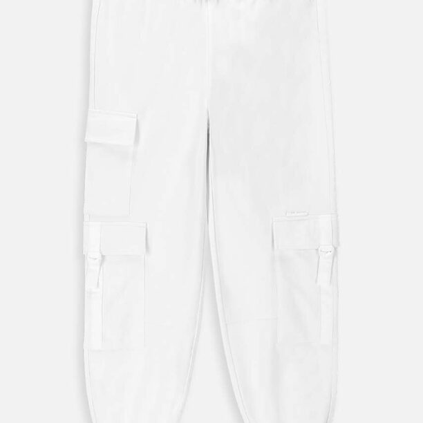 Coccodrillo pantaloni de bumbac pentru copii culoarea alb