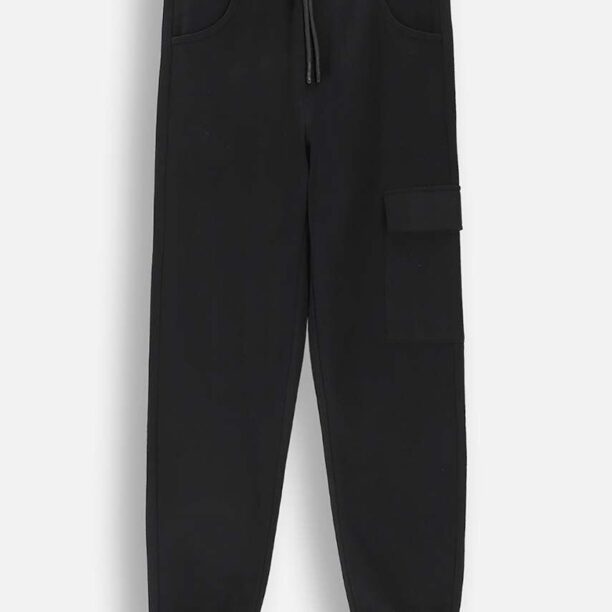 Coccodrillo pantaloni de trening din bumbac pentru copii culoarea negru