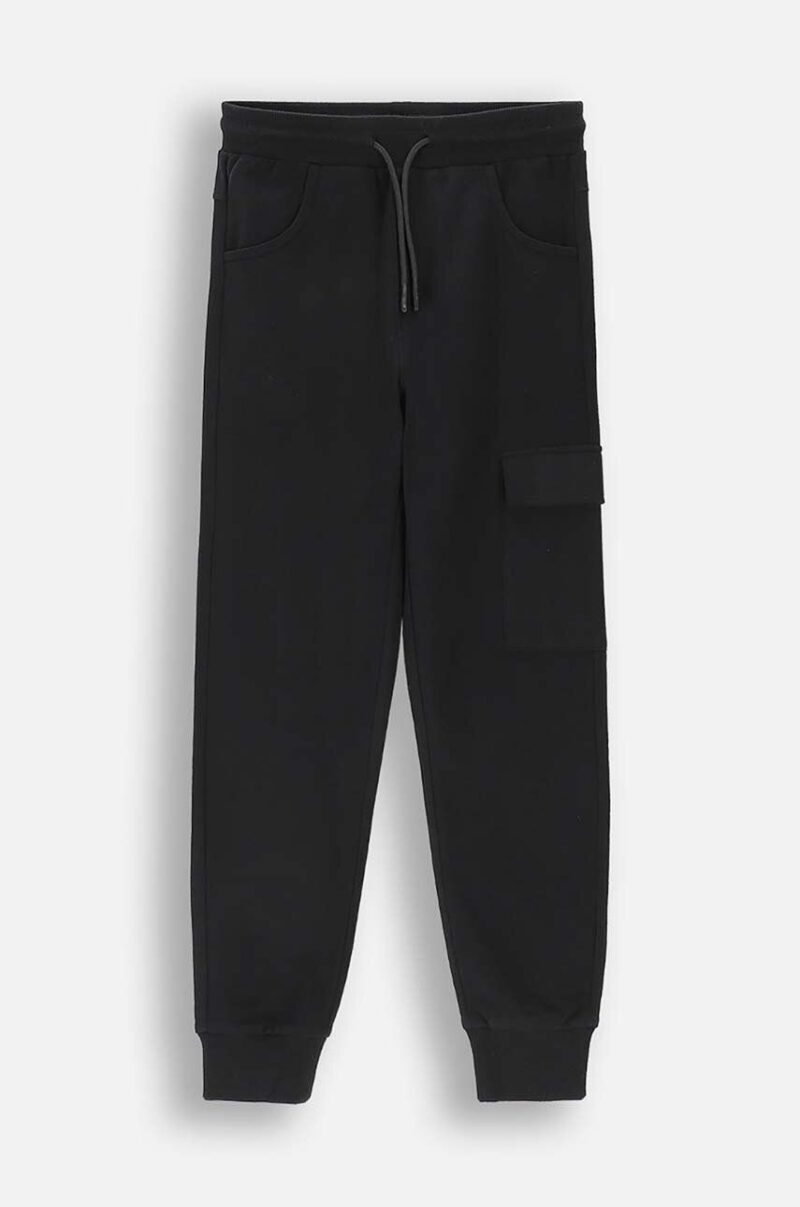 Coccodrillo pantaloni de trening din bumbac pentru copii culoarea negru