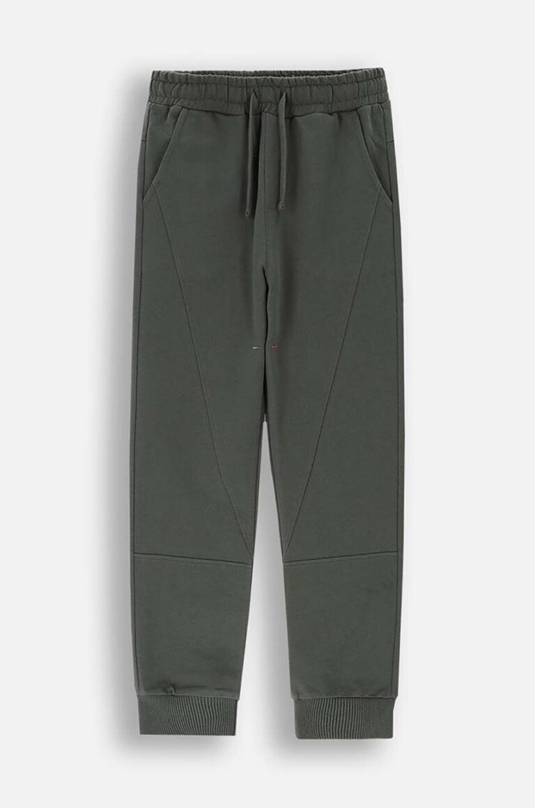 Coccodrillo pantaloni de trening din bumbac pentru copii culoarea verde