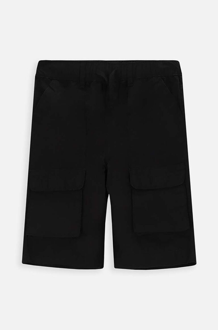 Coccodrillo pantaloni scurți din bumbac pentru copii culoarea negru