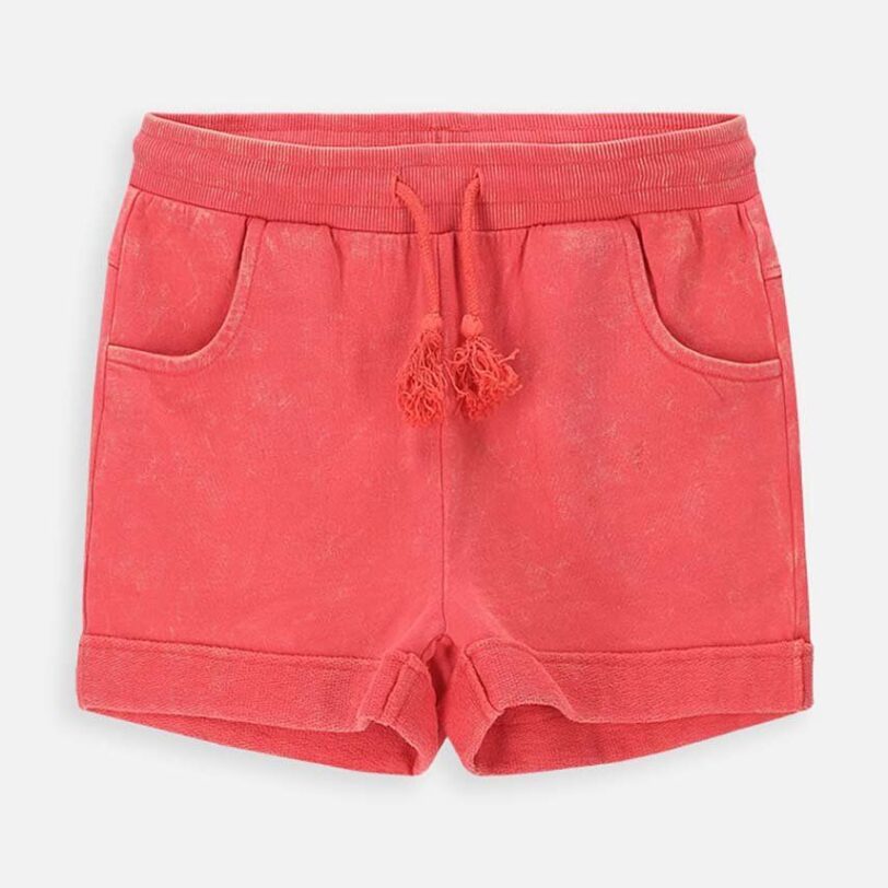 Coccodrillo pantaloni scurți din bumbac pentru copii culoarea rosu