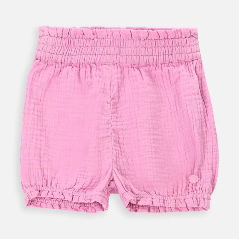 Coccodrillo pantaloni scurți din bumbac pentru copii culoarea roz