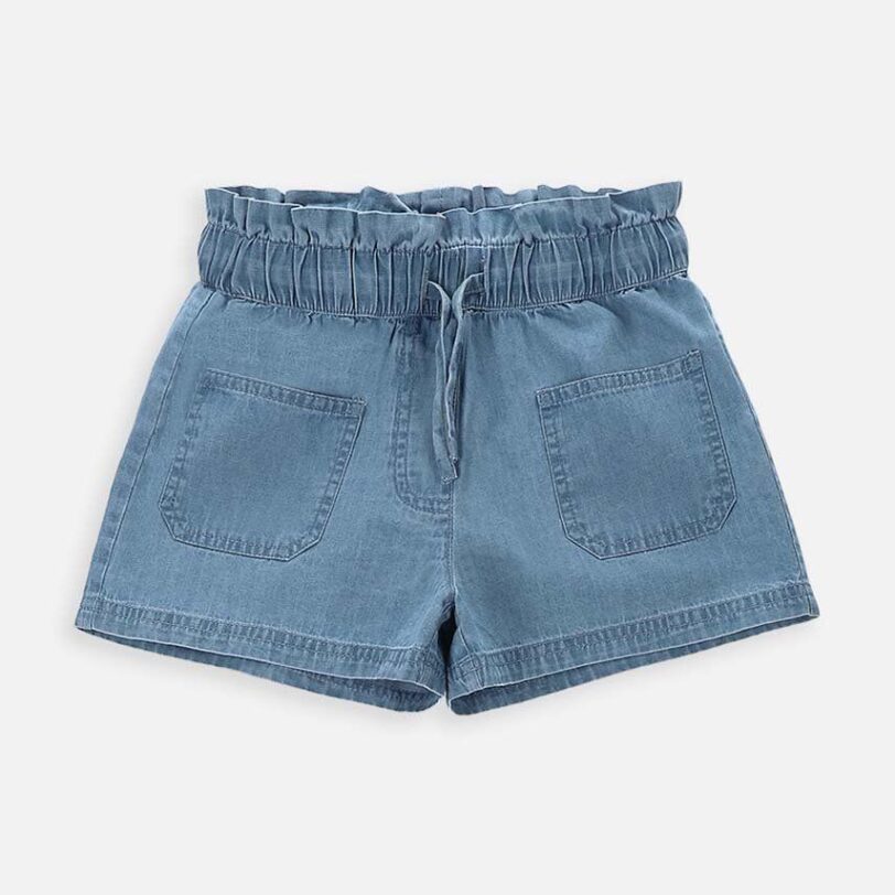 Coccodrillo pantaloni scurți din bumbac pentru copii neted