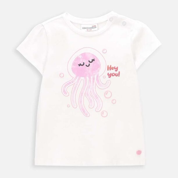 Coccodrillo tricou bebe culoarea alb