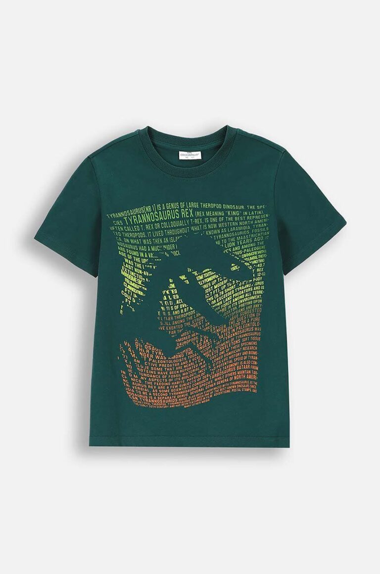 Coccodrillo tricou de bumbac pentru copii culoarea verde