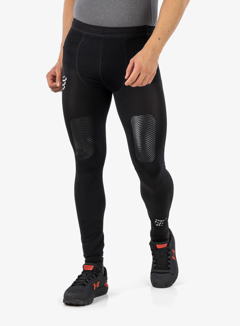 Cumpăra Colanti alergare barbati Compressport Trail Under Control Full Tights - black