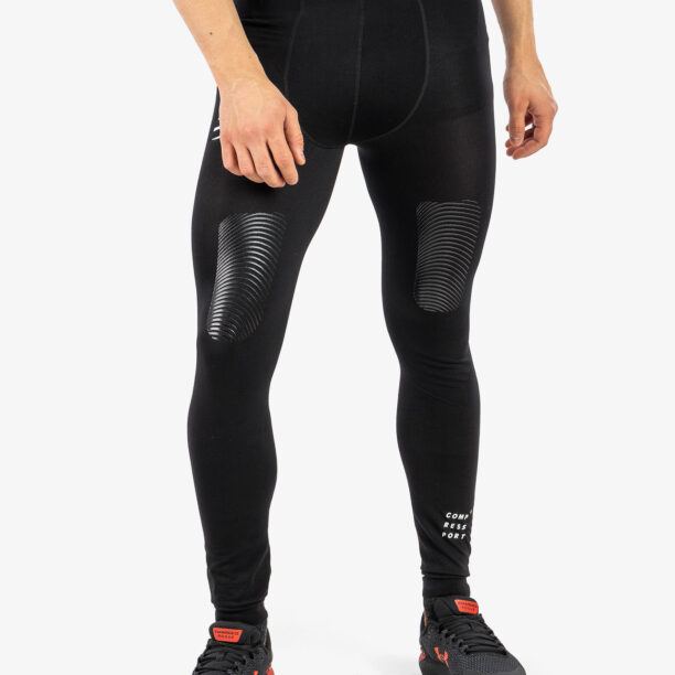 Colanti alergare barbati Compressport Trail Under Control Full Tights - black