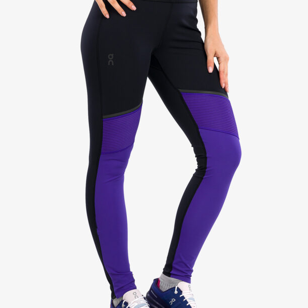 Cumpăra Colanti alergare barbati On Running Tights Long - black/twilight