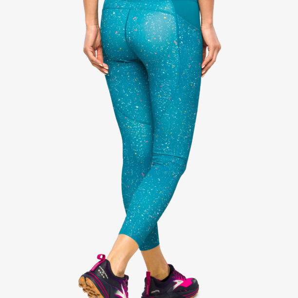 Preţ Colanti alergare femei Brooks Method 7/8 Tight - lagoon speckle print/lagoon