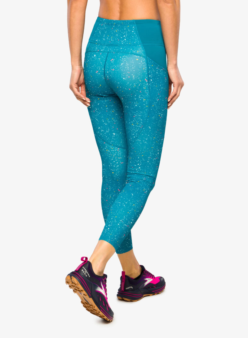 Preţ Colanti alergare femei Brooks Method 7/8 Tight - lagoon speckle print/lagoon