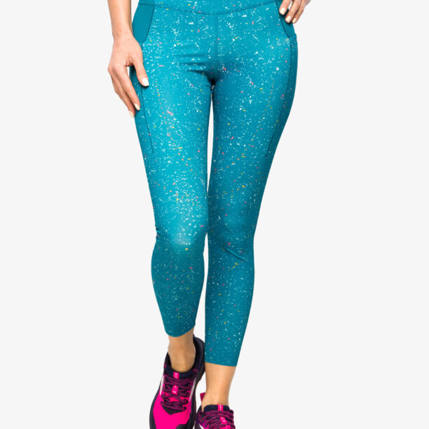 Colanti alergare femei Brooks Method 7/8 Tight - lagoon speckle print/lagoon