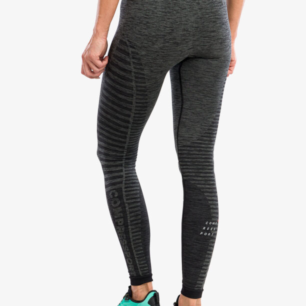 Colanti alergare femei Compressport Winter Run Legging - black preţ