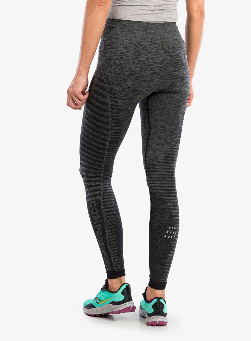 Colanti alergare femei Compressport Winter Run Legging - black preţ