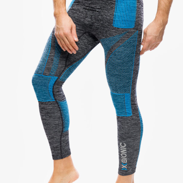 Colanti barbati X-Bionic Energy Accumulator 4.0 Melange Pants - dark grey melange/blue