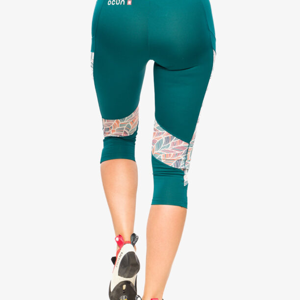 Colanti escaladă Ocun Rhea 3/4 Leggings - green deep teal preţ