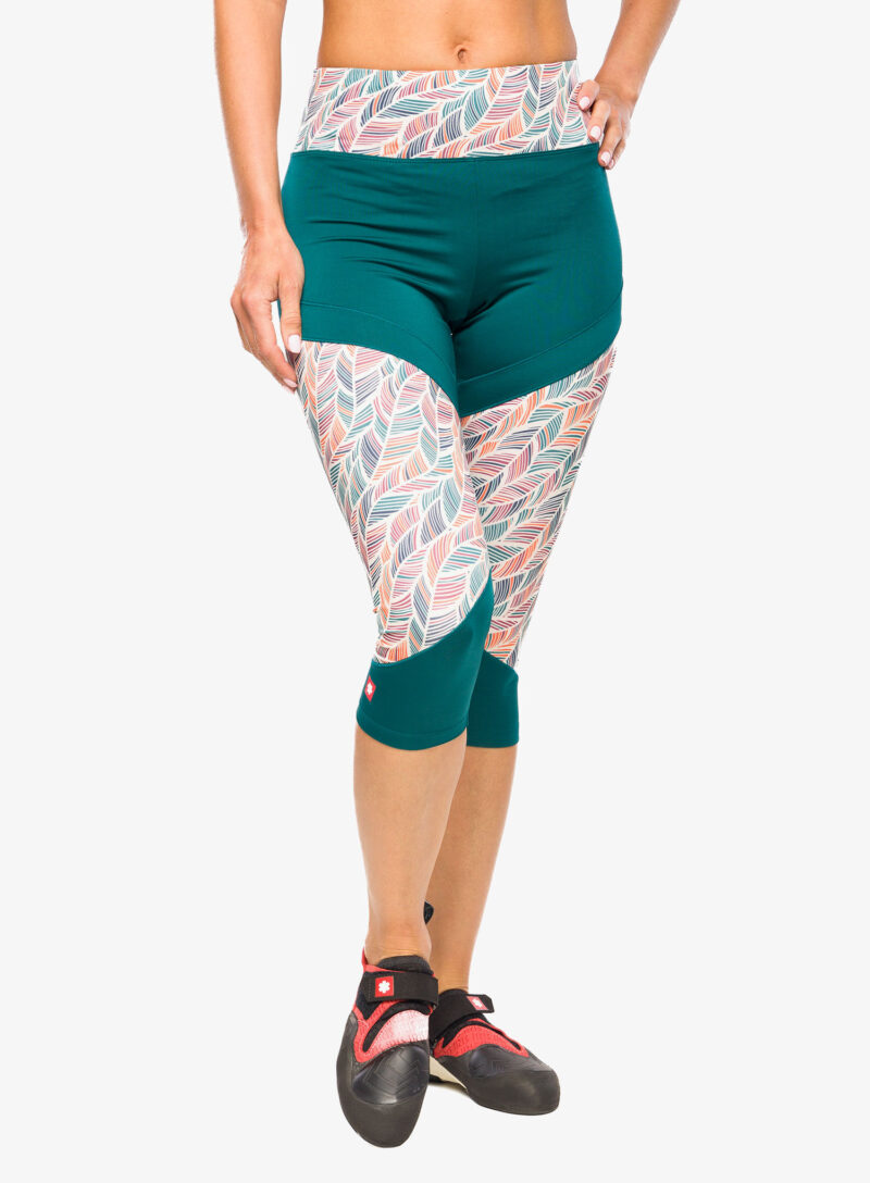 Colanti escaladă Ocun Rhea 3/4 Leggings - green deep teal