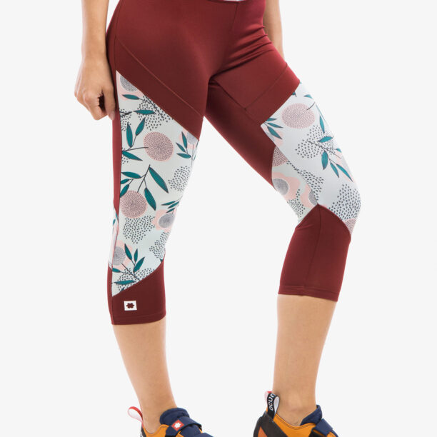 Cumpăra Colanti escaladă Ocun Rhea 3/4 Leggings - wine merlot