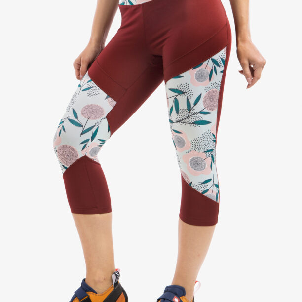 Original Colanti escaladă Ocun Rhea 3/4 Leggings - wine merlot