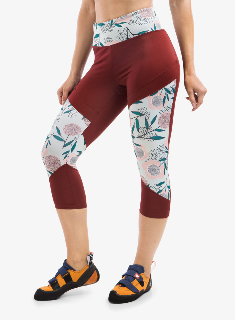 Original Colanti escaladă Ocun Rhea 3/4 Leggings - wine merlot