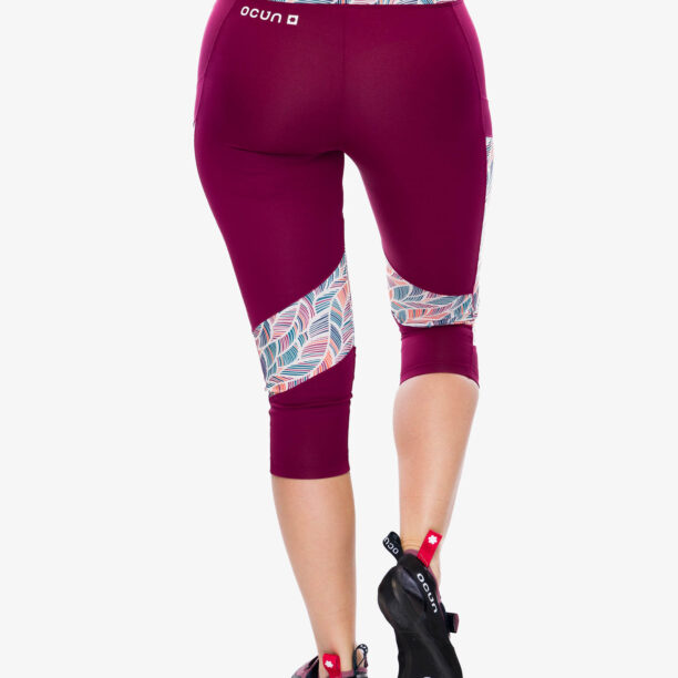 Preţ Colanti escaladă Ocun Rhea 3/4 Leggings - wine rhododendron