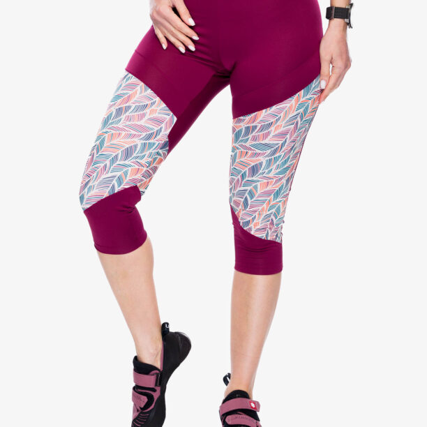 Colanti escaladă Ocun Rhea 3/4 Leggings - wine rhododendron