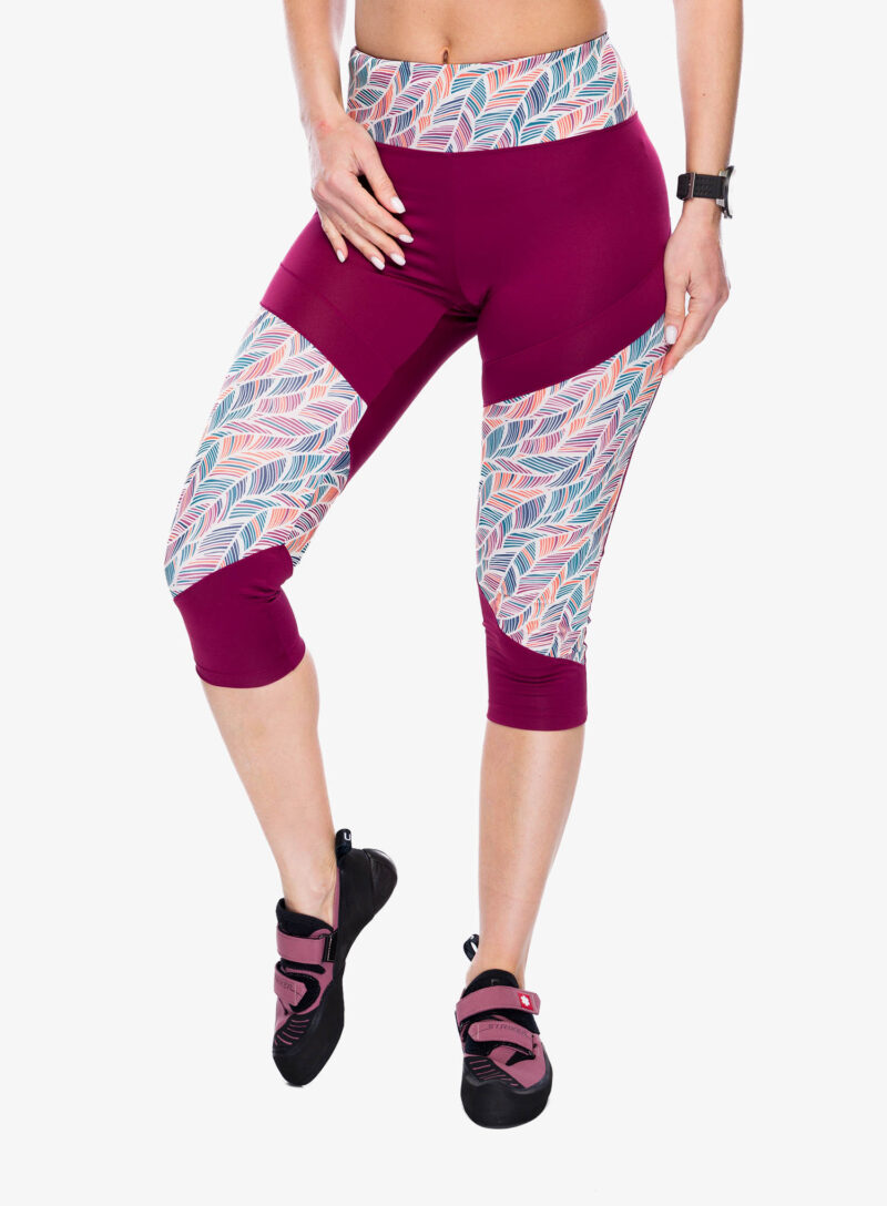 Colanti escaladă Ocun Rhea 3/4 Leggings - wine rhododendron