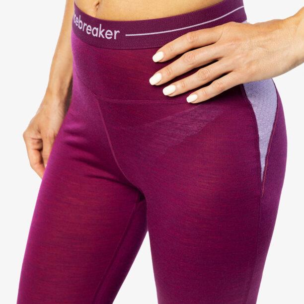 Original Colanti termici femei Icebreaker 125 ZoneKnit Leggings - berry