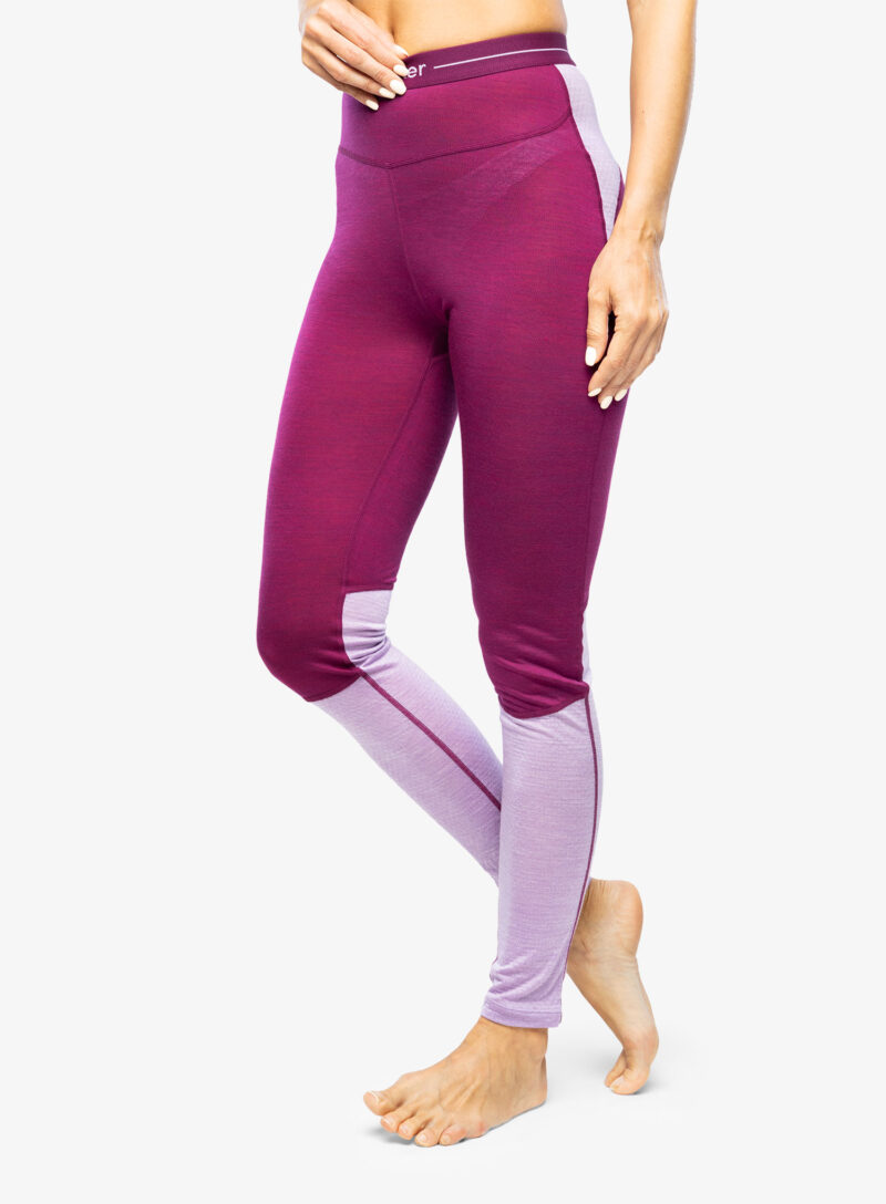 Colanti termici femei Icebreaker 125 ZoneKnit Leggings - berry