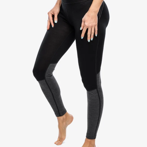 Colanti termici femei Icebreaker 260 ZoneKnit Leggings - black/jet