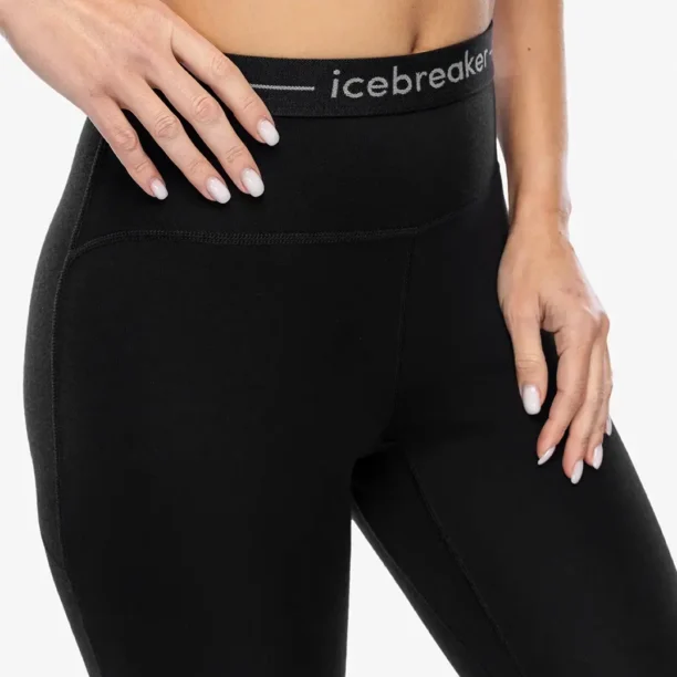 Original Colanti termici femei Icebreaker 300 Merino Fine Polar Leggings - black