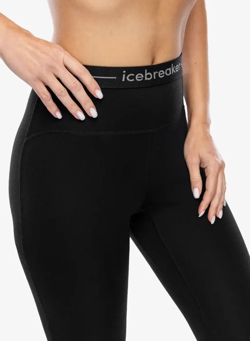 Original Colanti termici femei Icebreaker 300 Merino Fine Polar Leggings - black